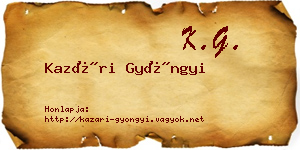 Kazári Gyöngyi névjegykártya